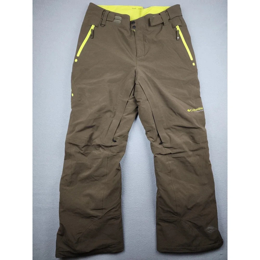 Columbia Snow Pants Mens Large 36x31 Brown Titanium Omni-Tech Waterproof Ski